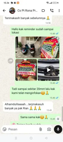 Testimonial Papan Bunga nanjung wangi
